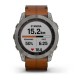 Смарт-годинник Garmin fenix 7X Sapphire Solar титановий з каштановим шкіряним ремінцем