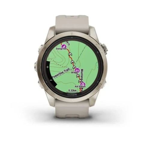 Смарт-годинник Garmin fenix 7S Pro Sapphire Solar Edition ніжно-золотистий зі світло-пісочним ремінцем