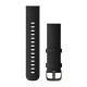 Быстросменные ремешки для смарт-часов Garmin (22мм) кожаные черные с грифельной фурнитурой