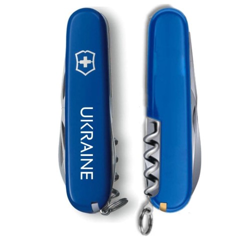 Ніж Victorinox Spartan Ukraine 91мм,12функ,син ,Ukraine біл.