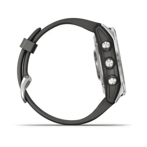 Смарт-часы Garmin fenix 7S серебристые с ремешком графитового цвета