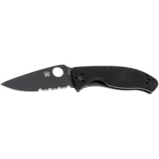 Нож Spyderco Tenacious Black Blade, 8Cr13MoV, G-10, полусеррейтор ц:black