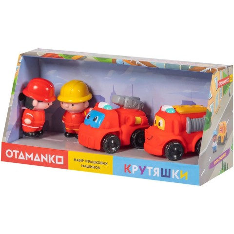 Набір машинок OTAMANKO Крутяшки , 2 шт. з 2 фігурками ляльок (пожежна техніка)