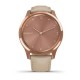 Смарт-годинник Garmin vivomove Luxe з рожево-золотистим корпусом та бежевим ремінцем