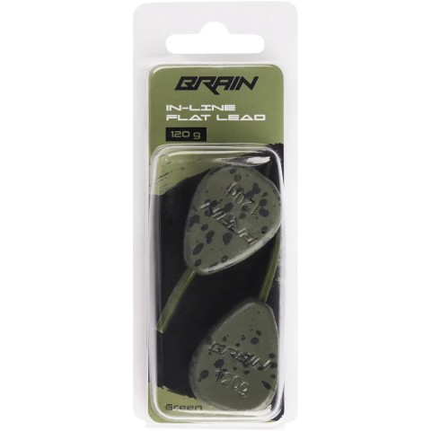Грузило Brain In-Line Flat Lead 120g 2шт/уп green