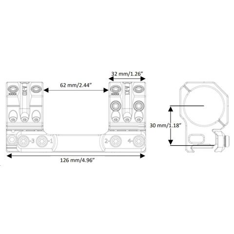 Моноблок Spuhr SP-3001. d - 30 мм. Medium. Picatinny