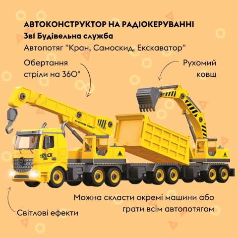 Машинка-конструктор на РУ OTAMANKO АВТОКОНСТРУКТОР 3в1 Будівельна служба Кран, Самоскид, Екскаватор
