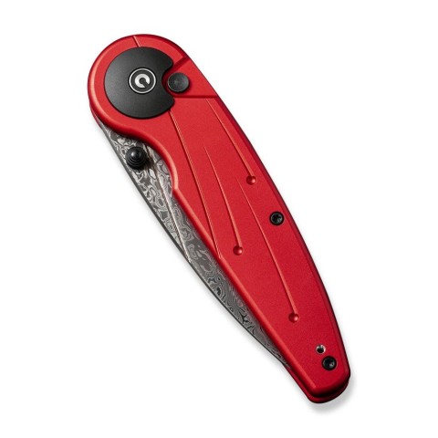 Ніж складаний туристичний Civivi Starflare, (8.4 см) Damascus / Aluminum червоний
