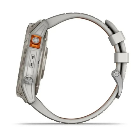 Смарт-годинник Garmin fenix 7X Pro Sapphire Solar Edition титановий з туманно-сірим/темно-помаранчевим ремінцем