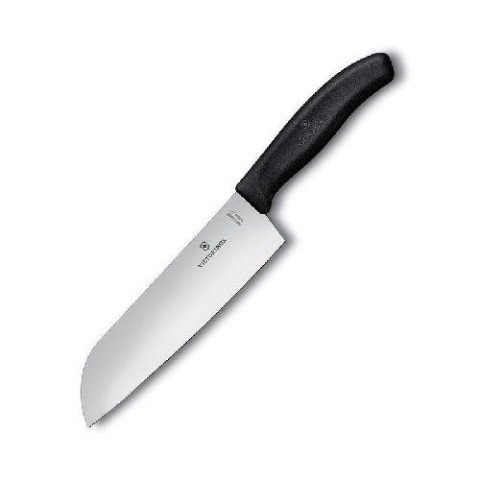 Кухонний ніж Victorinox SwissClassic Santoku лезо 17см з чорн. ручкою (блістер)