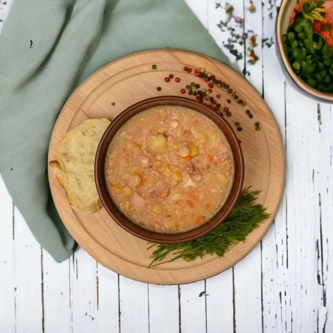 Готовое блюдо Portion Суп гороховий з м’ясом свинини 500г, реторт-пакет