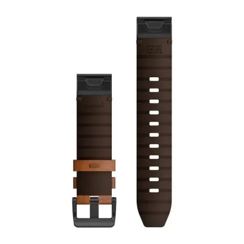 Ремінці для годинника Garmin QuickFit 22 шкіряні, каштанового кольору
