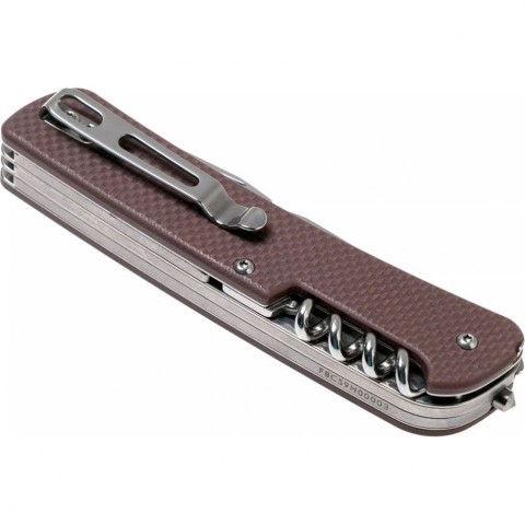 Багатофункціональний ніж Ruike Criterion L32, (8.5 см) 12C27 / G10 коричневий, 13 інстр.