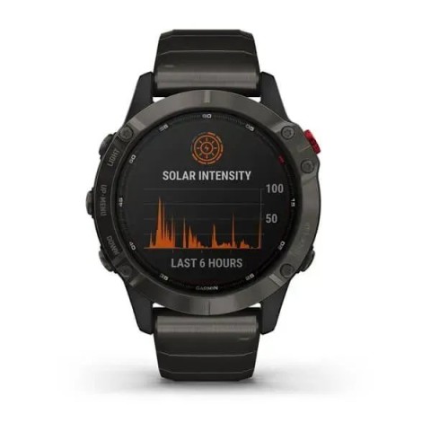 Смарт-часы Garmin fenix 6 Pro Solar Edition титановые углеродно-серые DLC с титановым DLC ремешком