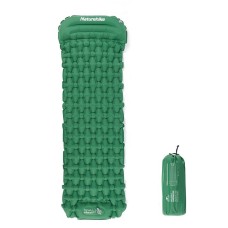 Матрац туристичний водонепроникний одномісний  Naturehike CNK2300DZ0001, 198x59x6.5 см, темно-зелений із вбудованою помпою для надування
