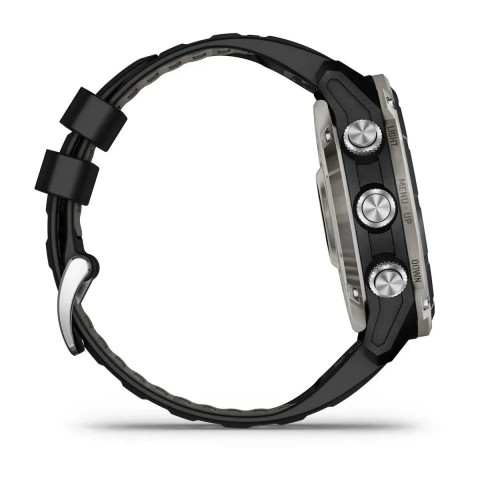 Смарт-часы Garmin Descent Mk3i (51 мм) серебрянно-черные PVD титановые с черно/серым силиконовым ремешком