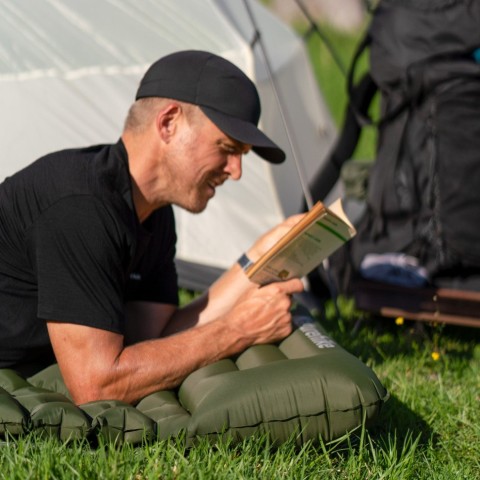 Матрац туристичний надувний одномісний  Naturehike CNK2550WS019, 200х60х6.5 см, синій, для кемпінгу із мішком для надування
