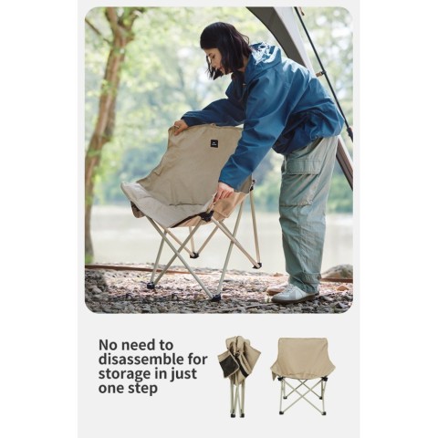 Стілець складаний Naturehike Stellaluna T01 CNH23JU13002, L, бежевий