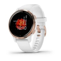 Смарт-годинник Garmin Venu 2S білий із рожево-золотистим безелем