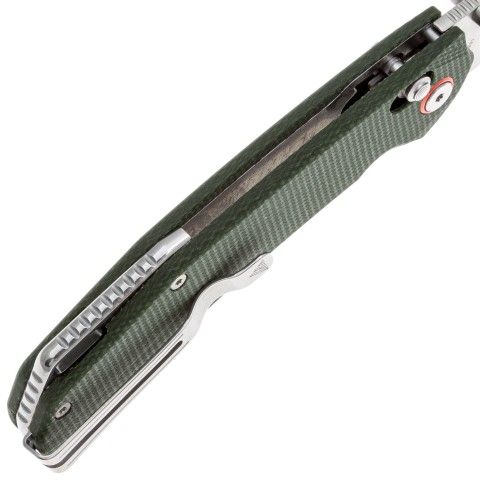 Ніж SRM Asika 411L-MG, Sandvik 14C28N, мікарта, зелений