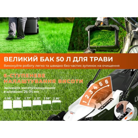 Акумуляторна газонокосарка Litheli, живлення від павербанків (УМБ Litheli Power Bank 20000 mAh, 45 W, 4А 2 шт в комплекті)