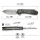 Ніж складаний кишеньковий Civivi Elementum II, (7.5 см) Damascus / Carbon Fiber & Resin