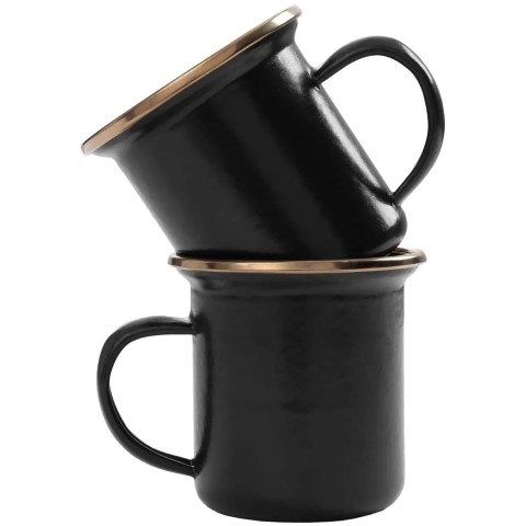 Набор чашек Barebones Espresso Cup/Enamel/Set 2 шт Charcoal
