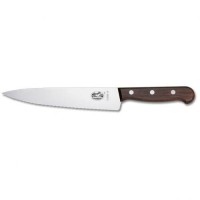 Нож кухонный разделочный Victorinox Wood 25 см, серрейтор, розовое дерево