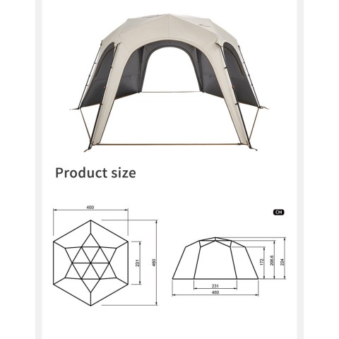 Тент для кемпінгу Naturehike CNK230WS014, 4.6 м * 4,0 м, бежевий