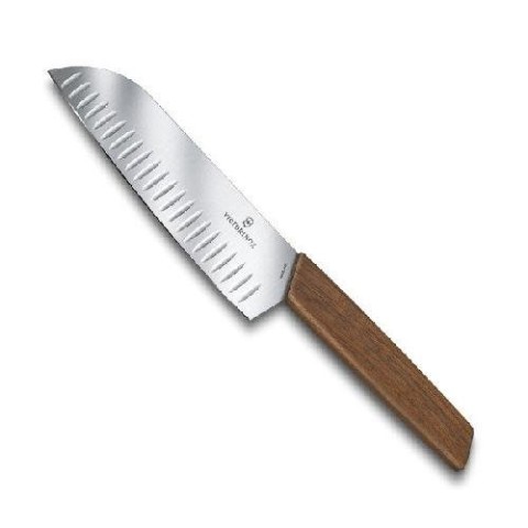 Кухонний ніж Victorinox Swiss Modern Santoku лезо 17см ріфл. с горіх. ручкою у подар.упак.
