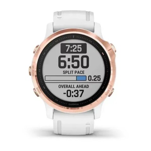 Смарт-часы Garmin fenix 6S Pro розово-золотистые с белым ремешком