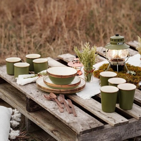 Набор чашек Barebones Enamel 2-Tone Mug Set 2 чашки Olive Drab