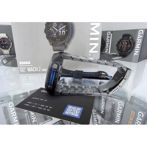 Авіаційний годинник Garmin D2 Mach 2 51мм Carbon Gray DLC Titanium із вентильованим титановим браслетом 010-02905-31