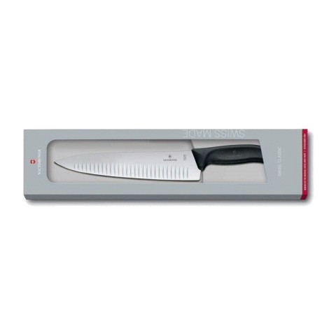 Кухонний ніж Victorinox SwissClassic Carving лезо 25см ріфл. з чорн. ручкою у подар.упак.