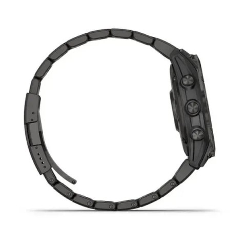 Смарт-часы Garmin fenix 7 Sapphire Solar карбоново-серые титановые DLC с титановим вентилируемым браслетом