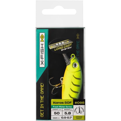 Воблер X-Fish Karas 50F 50mm 5.8g #098 (0.5-0.7m)