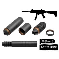 AFTactical S44NF60 2в1 пбс+пламегас з радіатором, 6 сепараторів, .38 (9мм), 1/2x28 UNEF, AKDAS SA-9 HP