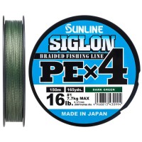 Шнур Sunline Siglon PE х4 300m (темн-зел.) #1.5/0.209mm 25lb/11.0kg