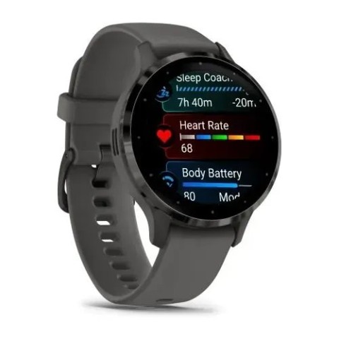 Смарт-часы Garmin Venu 3s серые со сланцевым стальным безелем и силиконовым ремешком