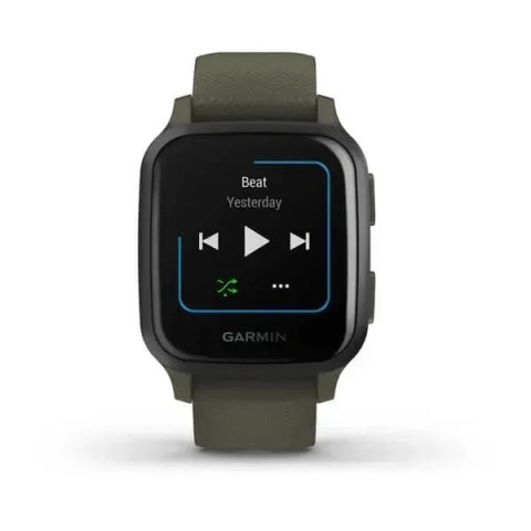 Смарт-годинник Garmin Venu Sq Music Edition темно-зелений із сірим безелем