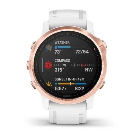 Смарт-годинник Garmin fenix 6S Pro рожево-золотистий з білим ремінцем