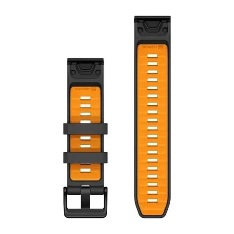 Ремешки для часов Garmin QuickFit 22 силиконовые графитовые/ярко-оранжевые
