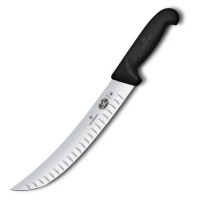 Кухонний ніж Victorinox Fibrox Butcher лезо 25см ріфл. з чорн. ручкою