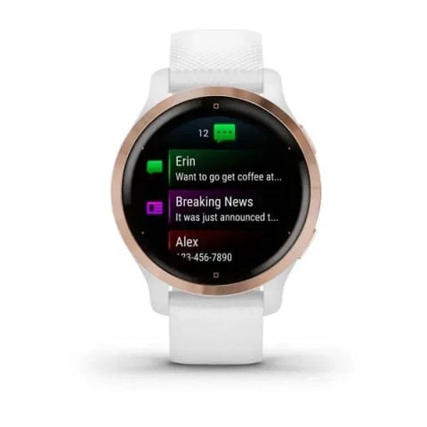 Смарт-годинник Garmin Venu 2S білий із рожево-золотистим безелем