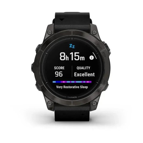 Смарт-годинник Garmin epix Pro Gen 2 Sapphire Edition (47мм) карбоново-сірий титановий DLC з чорним шкіряним ремінцем