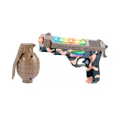Пістолет світло-звуковий ZIPP Toys Desert Eagle у наборі з гранатою ц:камуфляж,коричневий
