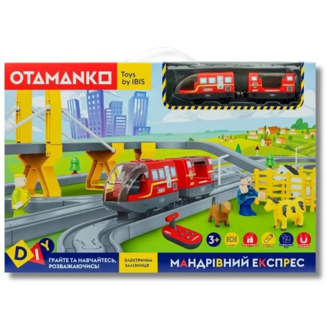 Ігровий набір OTAMANKO МАНДРІВНИЙ ЕКСПРЕС електрична залізниця на РК, 101 деталь, червоний