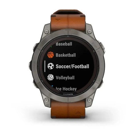 Смарт-годинник Garmin fenix 7 Pro Sapphire Solar Edition титановий з каштановим шкіряним ремінцем