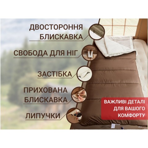 Спальний мішок 3 в 1 Naturehike CR450 CNH22SD011, коричневий