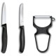Набір кухонний Victorinox SwissClassic Paring Set 3шт з чорн. ручкою (2 ножа, овочечистка Rapid) у подар.упак.